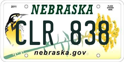 NE license plate CLR838