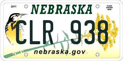 NE license plate CLR938