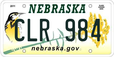 NE license plate CLR984