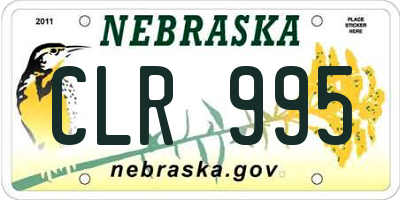 NE license plate CLR995