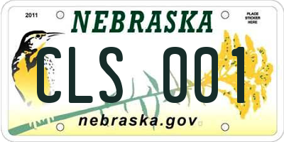 NE license plate CLS001