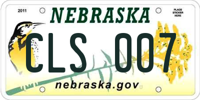 NE license plate CLS007