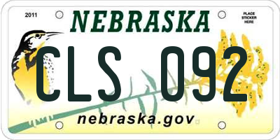 NE license plate CLS092