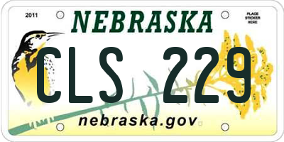 NE license plate CLS229