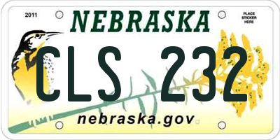 NE license plate CLS232