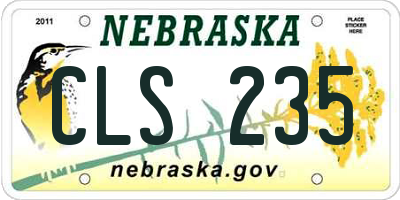 NE license plate CLS235