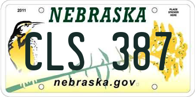 NE license plate CLS387