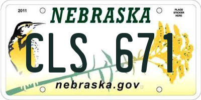 NE license plate CLS671