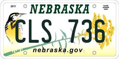 NE license plate CLS736