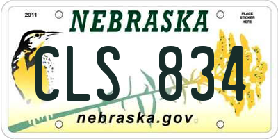 NE license plate CLS834