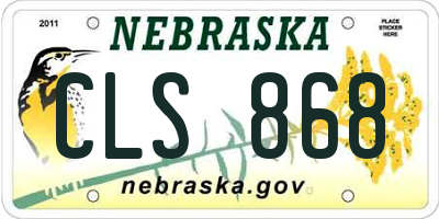 NE license plate CLS868