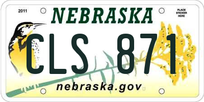 NE license plate CLS871