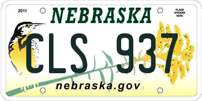 NE license plate CLS937