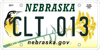 NE license plate CLT013