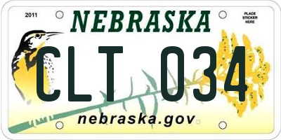 NE license plate CLT034