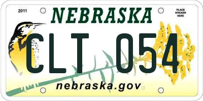 NE license plate CLT054