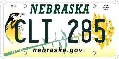 NE license plate CLT285