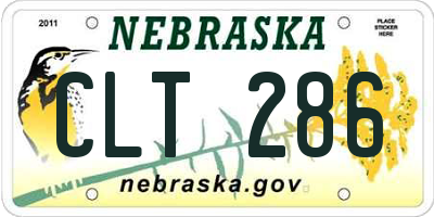 NE license plate CLT286