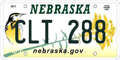 NE license plate CLT288
