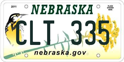 NE license plate CLT335