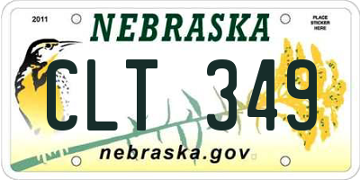 NE license plate CLT349