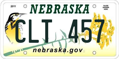 NE license plate CLT457