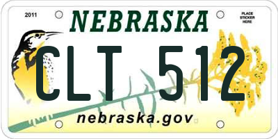 NE license plate CLT512