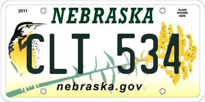 NE license plate CLT534