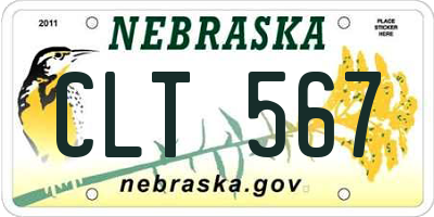 NE license plate CLT567
