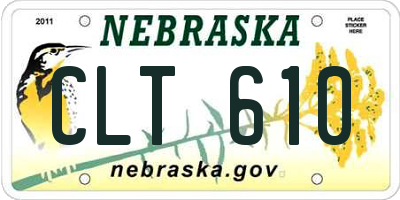 NE license plate CLT610