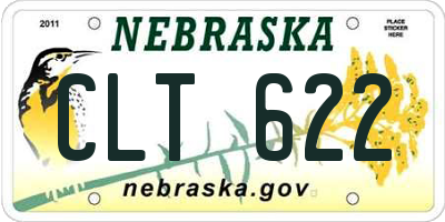 NE license plate CLT622