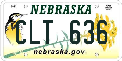 NE license plate CLT636