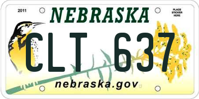 NE license plate CLT637