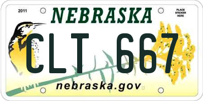 NE license plate CLT667