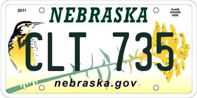 NE license plate CLT735