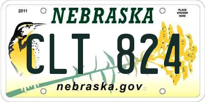NE license plate CLT824