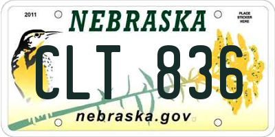 NE license plate CLT836