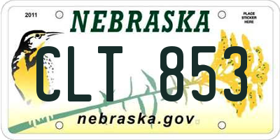 NE license plate CLT853
