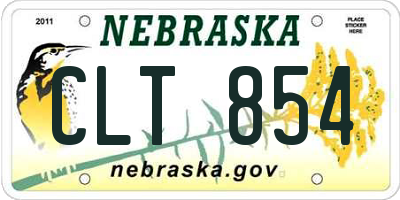 NE license plate CLT854