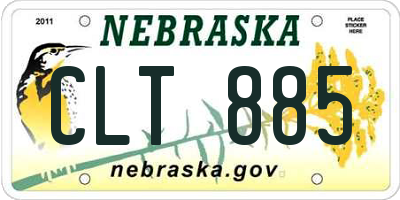 NE license plate CLT885
