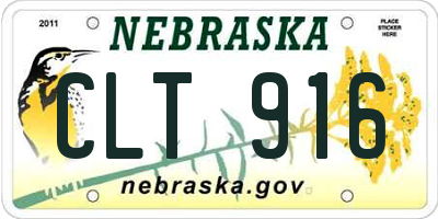 NE license plate CLT916