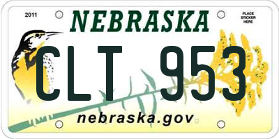 NE license plate CLT953
