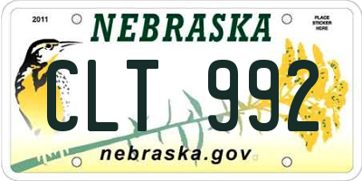 NE license plate CLT992