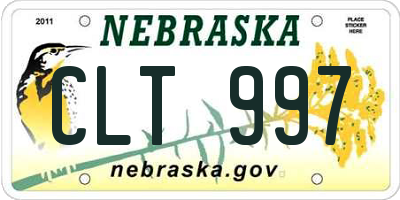 NE license plate CLT997