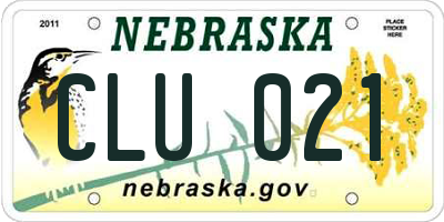 NE license plate CLU021