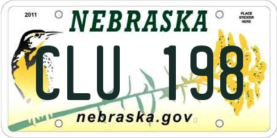 NE license plate CLU198