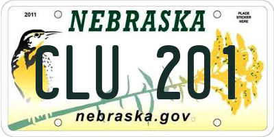 NE license plate CLU201