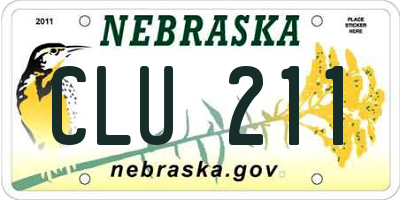 NE license plate CLU211