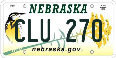 NE license plate CLU270