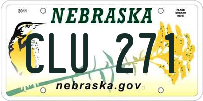 NE license plate CLU271
